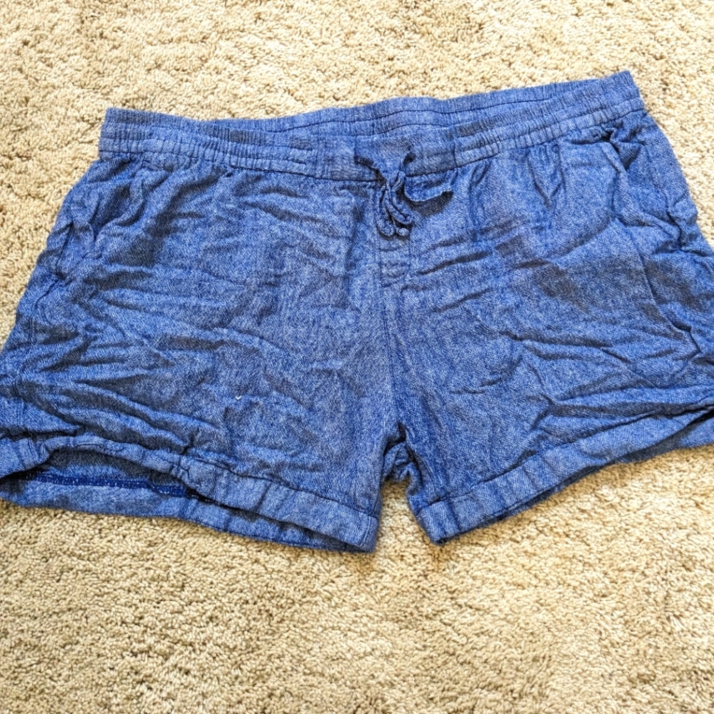 Old Navy Blue Linen Shorts, size XXL